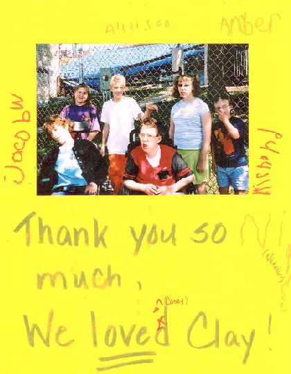 Thank you note from VSA Arts Students