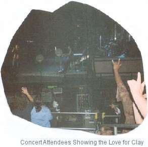 Concert attendees showing the LOVE for Clay