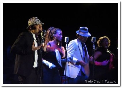 Clay, Angela, Jacob and Quiana in concert - The Jukebox Tour - Clio Mi - August 13, 2005 - Photo Credit: Tasapio